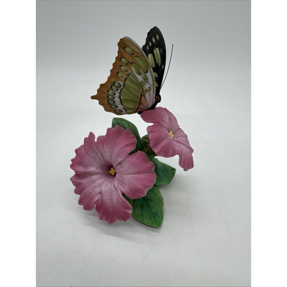 Lenox Malachite Fine Porcelain Butterfly w/Flowers Figurine - 1991 EUC